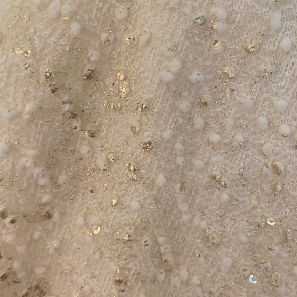 White and Gold Fit and Flare Dress - Picture 3 of 4